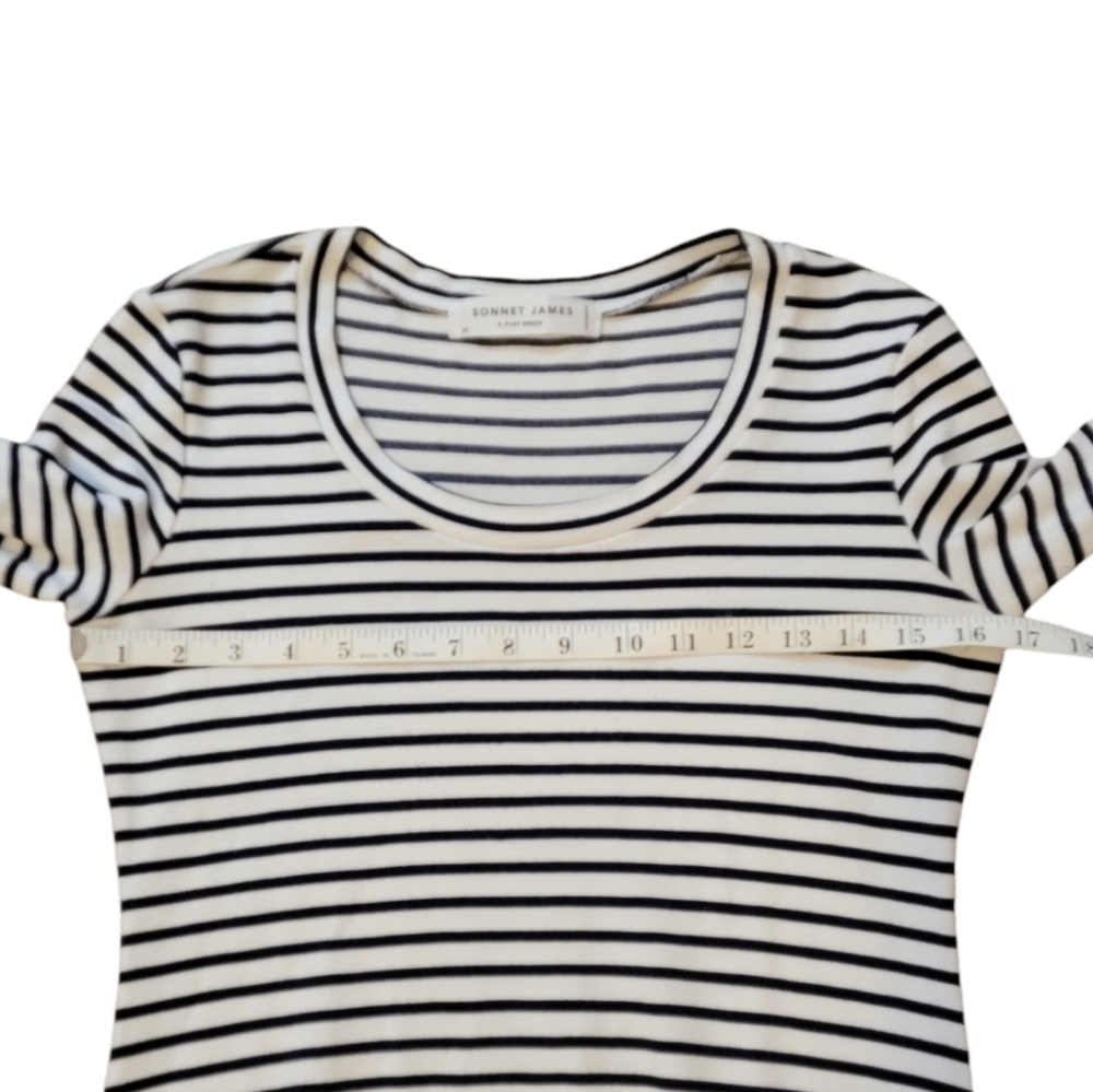 Striped Navy and White Sheath Dress - Casual Women’s Dress - Picture 6 of 10